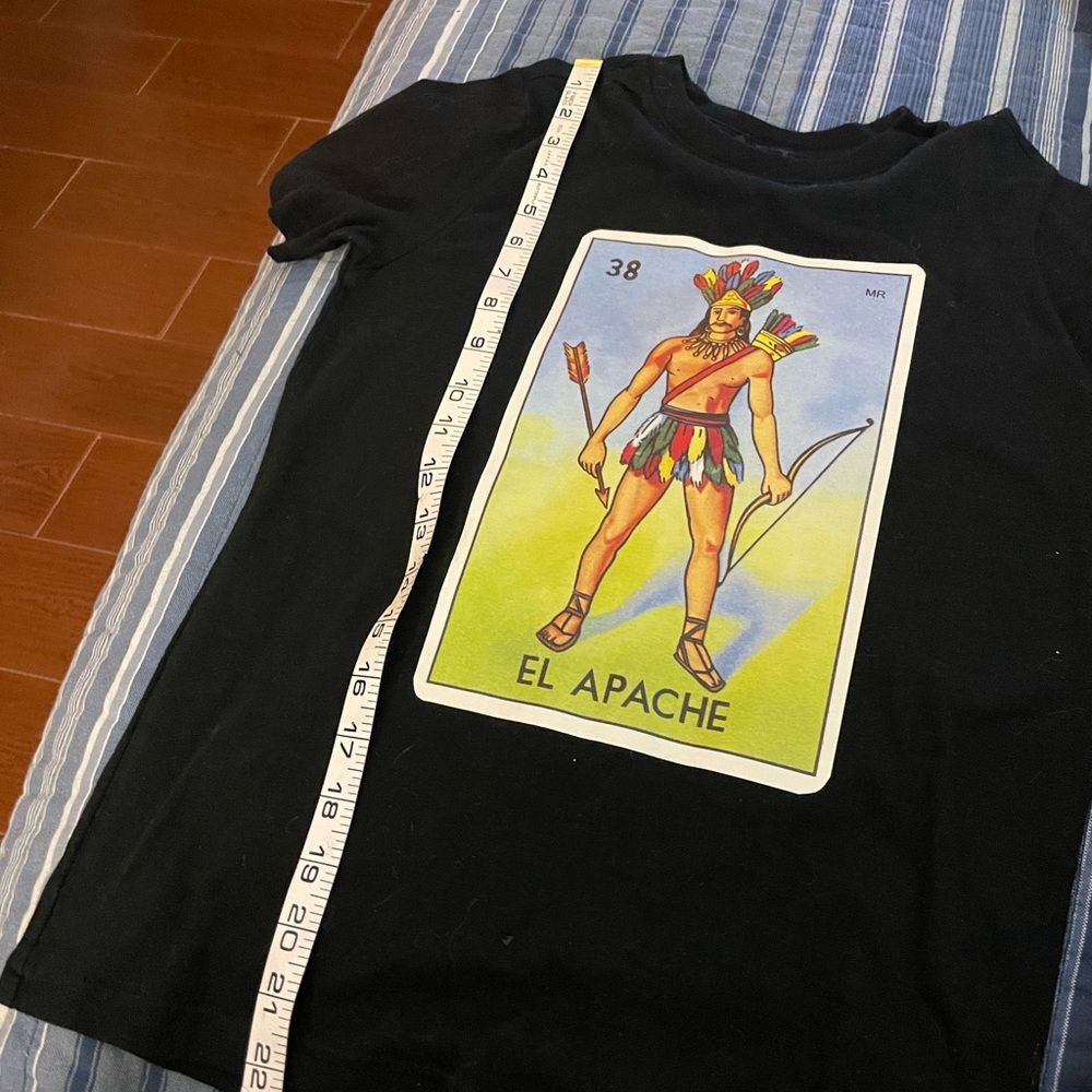 Youth Cat & Jack chalupa loteria El Apache graphic Tshirt black cotton medium - Picture 7 of 8